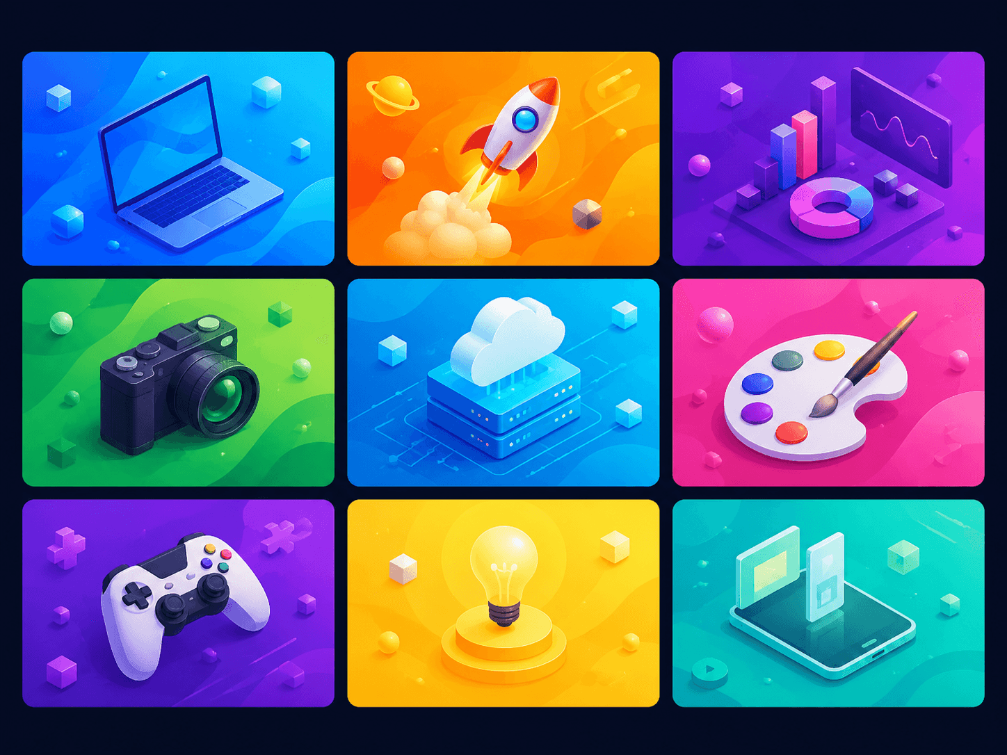 A grid of click-worthy 16:9 YouTube thumbnails generated by a neural network