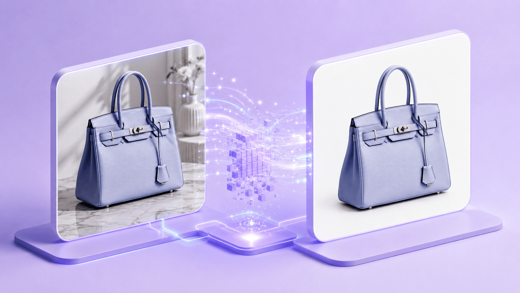 AI removing the background from a product photo and placing it on a white canvas for a Wildberries card